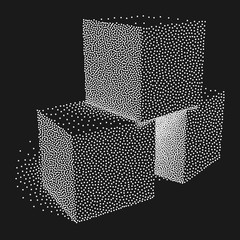 Dotwork Halftone Vector Boxes.