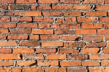 Background of red brick wall pattern texture.