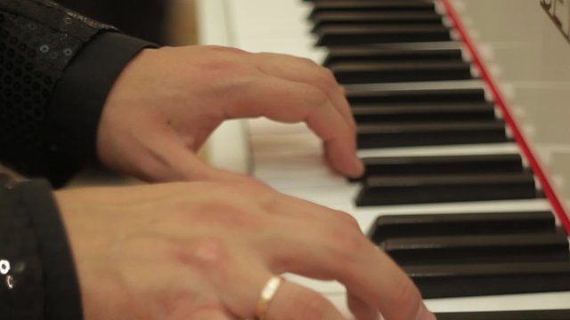 Hands Pianist Playing the Piano