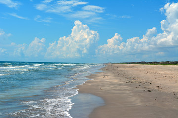 Padre Seashore/Beach and Ocean landscape on Padre Island Texas
