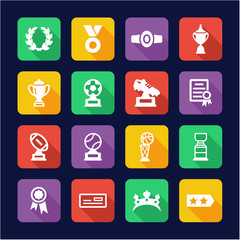 Reward Or Prize Icons Flat Design