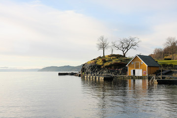 Fototapeta na wymiar Marine bay in norwegian fjord