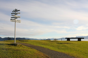 Signpost at the fjord © razel