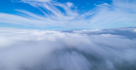 Fototapeta premium Nature landscape. Blue sky with white clouds.