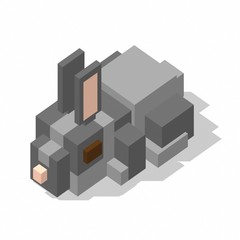 Obraz premium królik izometryczny prostokąt