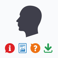 Head sign icon. Male human head.