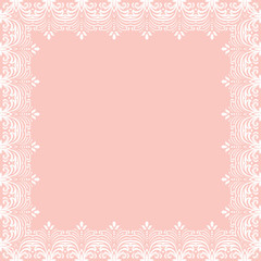 Classic vector square frame with arabesques and orient elements. Abstract fine ornament with place for text