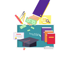 Invest in Education Concept Icon Flat Design