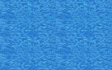 Blau-geschwungene Klinkertextur, endlos kachelbar