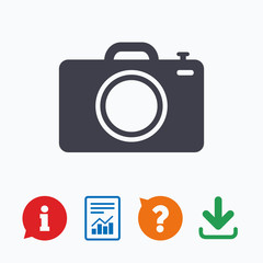 Photo camera sign icon. Photo symbol.