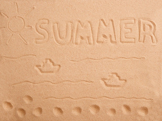 Sand with drawing