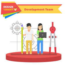 Development Team People Design Flat