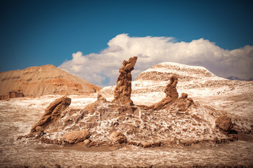 Salt sculptures is beautiful geological formation of Moon Valley