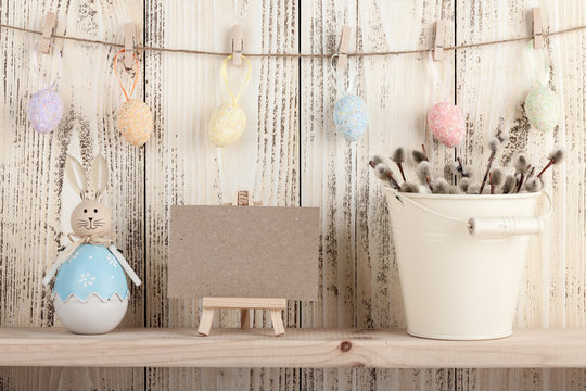 Easter decoration with blank card