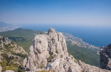 Fototapeta na wymiar The magnificent view from Ai-Petri mountain, Crimea, Ukraine