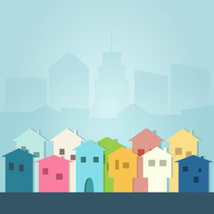 Modern Colorful City Concept