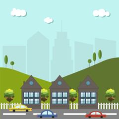 Obraz premium Modern City Concept. Properties For Sale / Rent. 