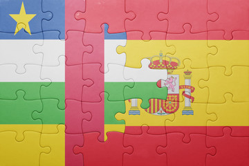 puzzle with the national flag of spain and  central african republic