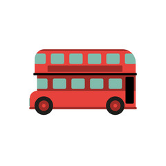 Red Retro City Double Decker Bus