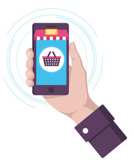 Process online shopping mobile