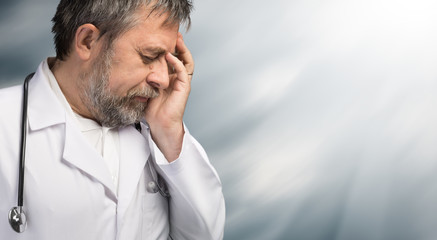 Portrait of a tired doctor