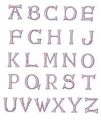 Vector illustration of an old fashioned alphabet. 