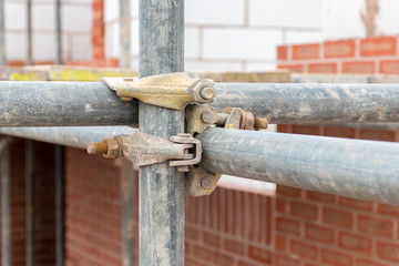 Close up scaffold joint