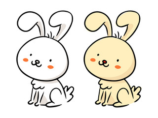 Fototapeta premium Freehand cartoon vector character, funny rabbit, Easter bunny sketch