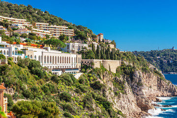 Obraz premium Panoramic view of Villefranche-sur-Mer, Nice, French Riviera.