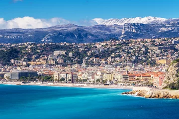 Photo sur Plexiglas Nice Panoramic view of Villefranche-sur-Mer, Nice, French Riviera.