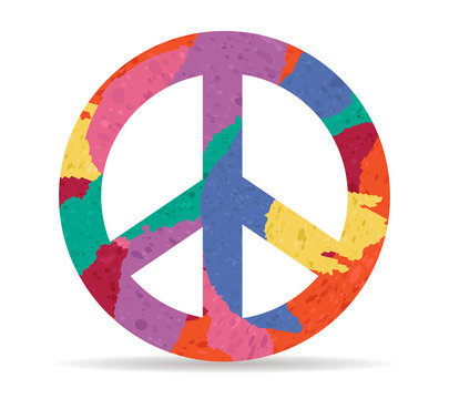 peace drawn painted icon vector