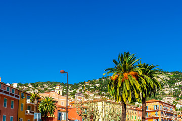 View of beautiful landscape with Mediterranean luxury resort.