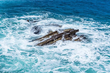 Fototapeta premium Storm wave on the sea