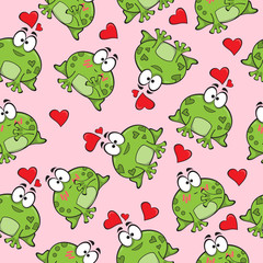 Sweet seamless pattern with frogs 