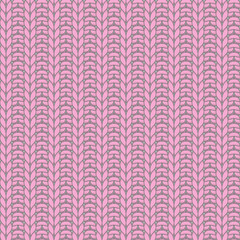 Pink knitted seamless pattern, rib, knit one, purl one