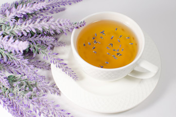 Obraz na płótnie Canvas Cup of lavender tea