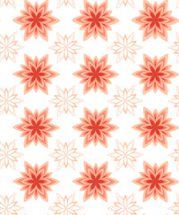 Seamless pattern vector flower peach with geometric flower on white background