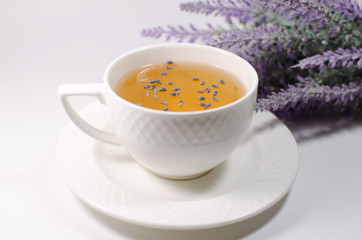 Cup of lavender tea