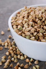 healthy uncooked buckwheat  grain