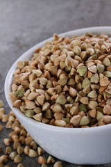 healthy uncooked buckwheat  grain