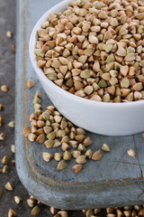 healthy uncooked buckwheat  grain