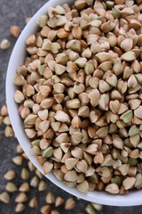 healthy uncooked buckwheat  grain