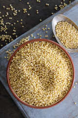 healthy uncooked millet grains