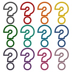 Question mark sign icons set