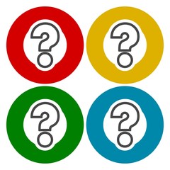 Question mark sign icons set