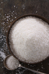 fresh healthy dried desiccated coconut
