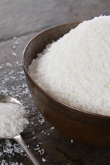 fresh healthy dried desiccated coconut