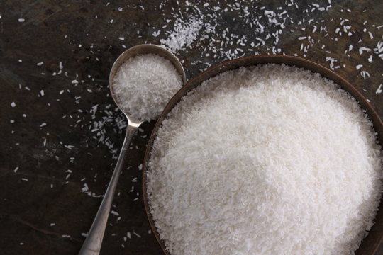 fresh healthy dried desiccated coconut