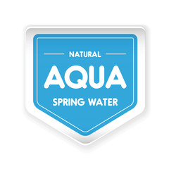 Aqua water label vector