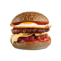 Tasty cheeseburger isolated at white background